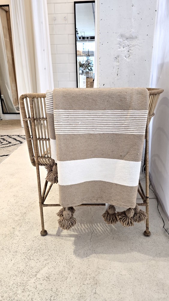 plaid geweven carmel wit huushinne